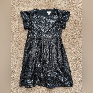 Cat & Jack sequin black dress, size M (7/8)
